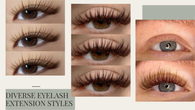 Diverse Brown Eyelash Extension Styles