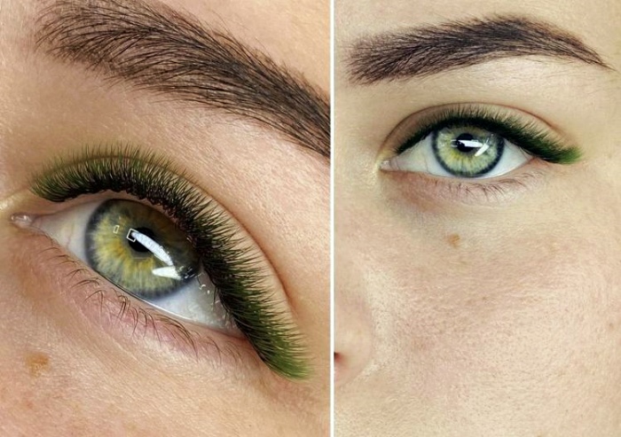 Green Lash Extensions Style No4