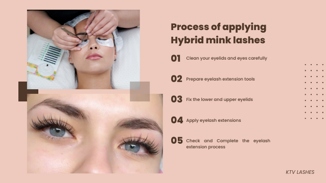 Process Of Applying Hybrid Mink Lash Extensions