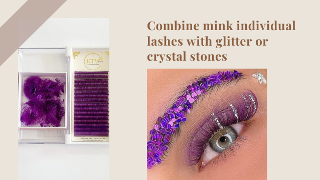 Mink Individual Lashes With Glitter