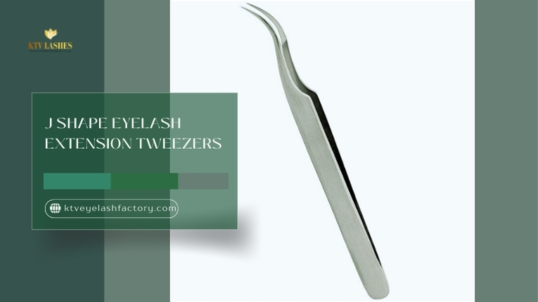 J Shape Eyelash Extension Tweezers